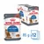 Royal Canin Light Weight Care kattefoder, 12 x 85 g portionsposer. Tekst: 'Helps limit weight gain', 'Over 90% of cats achieved a healthy weight in 8 weeks'. Billede af kat og foder.