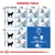 Feeding table for cats by weight: 3 kg, 4 kg, 5 kg, 6 kg. Shows daily gram amounts for ideal and overweight cats, with options for kibbles only or kibbles plus Royal Canin Instinctive 7+ pouch.