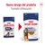 Nuovo design del prodotto Royal Canin Maxi Ageing 140 g, formula ottimizzata. Immagine delle due confezioni a confronto con testo visibile: 'Nuovo design del prodotto, Formula ottimizzata'.