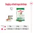 Daglig utfodringsriktlinje för Royal Canin Mini Adult: hundvikt 2 kg – ½ burk + 23 g, 6 kg – ½ burk + 84 g, 10 kg – ½ burk + 134 g. Bild på torr- och våtfoder.