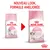 ROYAL CANIN KITTEN, nouveau look, formule améliorée. Ancien et nouveau paquet visibles, texte : Kitten up to 12 months jusqu’à 12 mois.