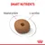 Kibble piece with feature callouts: adapted protein and L-carnitine, under the heading 'Smart Nutrients'.