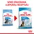 Royal Canin Puppy Maxi 26–44 kg – porównanie starego i nowego opakowania, napis: Nowe opakowania, ulepszona receptura. Na obu widoczny pies i informacje o wadze.