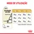 Tabela de doses diárias para cães: atividade normal 1 kg 24 g, 2 kg 41 g, 3 kg 55 g, 3,5 kg 62 g; maior atividade até 32 g, 53 g, 72 g, 81 g. Água e energia metabolizável: 3.944 kcal/kg.