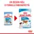 Royal Canin Puppy Mini 85 g, ambalaj vechi și nou, text vizibil: 'Un design nou, o formulă îmbunătățită', pentru câini până la 10 kg, vârsta 2–10 luni, fără conservanți.