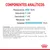 Componentes analíticos: proteína bruta 10,5 %, grasa bruta 2,8 %, ceniza bruta 1,5 %, fibra bruta 0,5 %, humedad 79,6 %. Incluye composición y aditivos nutricionales visibles.