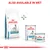 Royal Canin Hypoallergenic száraz és nedves kutyaeledel csomagolás, fehér háttéren. Felirat angolul: ALSO AVAILABLE IN WET.