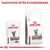 Royal Canin Gastrointestinal Moderate Calorie -kissanruokapakkaus ja pussi. Teksti: SAATAVANA MYÖS KUIVARUOKANA.