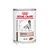 Blik Royal Canin Veterinary Hepatic Loaf hondenvoer, afbeelding van hond en stukjes voer op het etiket. Tekst: VETERINARY, HEPATIC, LOAF.