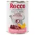 Rocco Diet Care Gastro Intestinal konzerv, pulyka sütőtökkel. Felirat: Turkey with pumpkin, Pute mit Kürbis, Dinde au potiron. Kutya sziluett és gyomor ikon látható.