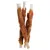 Three twisted chew sticks with a brown outer layer and white inner core, shown close up to display product shape and texture.