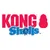 KONG Shells Logo z czerwonym napisem i niebieskim motywem dinozaura.