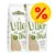 Dvě balení steliva Greenwoods A Littler bit of this! s nápisem '100% plant fibre' a žlutý symbol procenta v červeném kruhu v pravém horním rohu