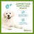 Image shows a puppy with a chew, highlighting oral health support for puppies over 3 months. Features include calcium for healthy teeth and bones, and softness for gentle care of teeth and gums.