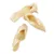 Three dried pig ears, natural and without visible additives.