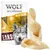 Wolf of Wilderness Wild Chews Sunny Glade Ears, two light-coloured ear-shaped chews shown beside branded packaging with forest and deer image.