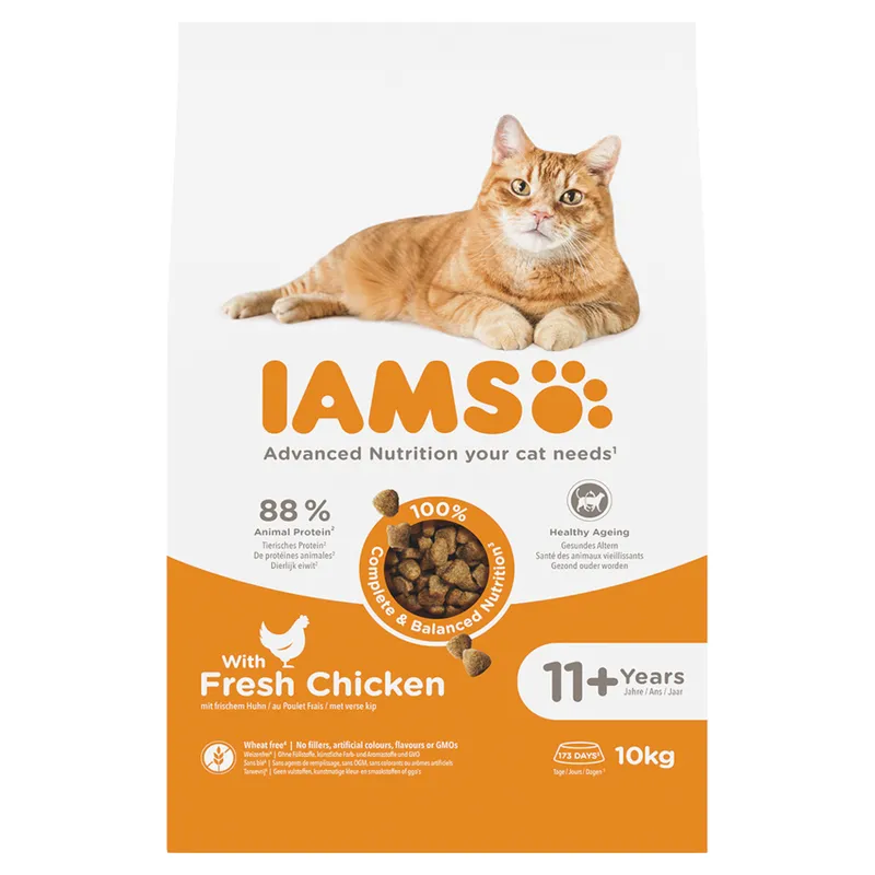 IAMS Advanced Nutrition Senior Cat 11+ con pollo - 2 x 10 kg - Pack ahorro