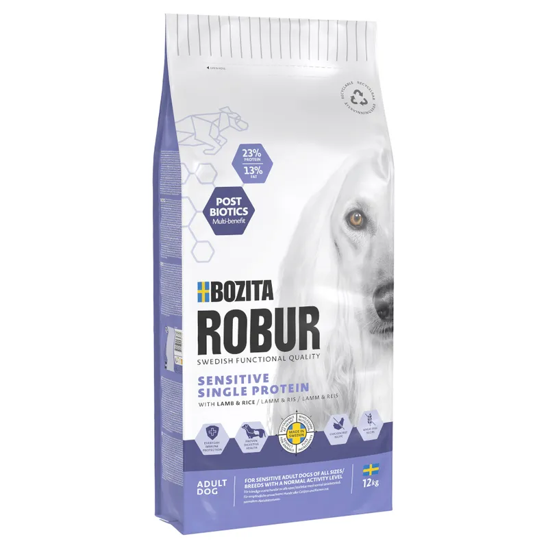 Bozita Robur Sensitive Single Protein cordero y arroz - 12 kg