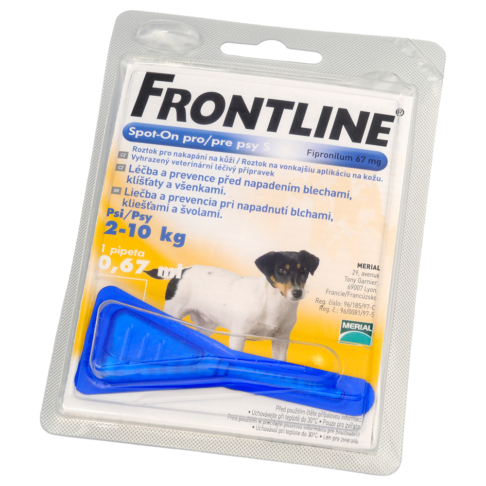 

Frontline Spot-On pro psy S roztok pro nakapání na kůži - 2 x 0,67 ml