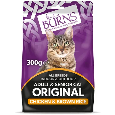 300g pack for adult and senior cats, all breeds, indoor and outdoor. Original recipe with chicken and brown rice.