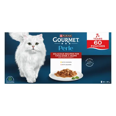 Gourmet Perle Senior 7+ Juicy Mini Fillets in Gravy Mega Pack 60 x 85g - Mixed Pack Gourmet Perle Senior 7+ Juicy Mini Fillets in Gravy Mega Pack 60 x 85g - Mixed Pack