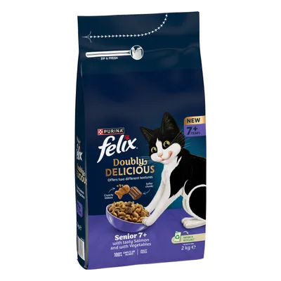 Felix Doubly Delicious Senior 7+ Tasty Salmon with Vegetables - 2kg