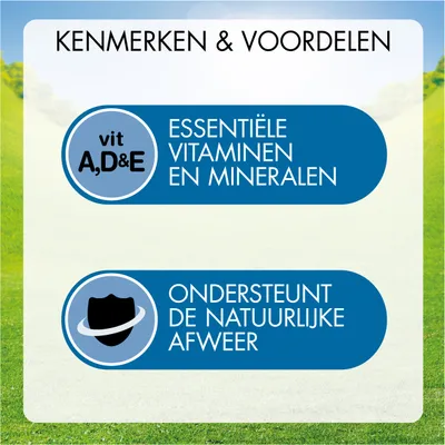 Essentielle Vitamine A, D & E und Mineralien. Unterstützt die natürliche Abwehr.