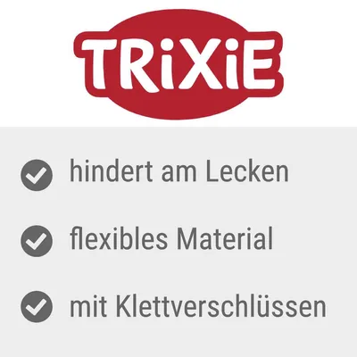 Trixie. Hindert am Lecken, flexibles Material, mit Klettverschlüssen.