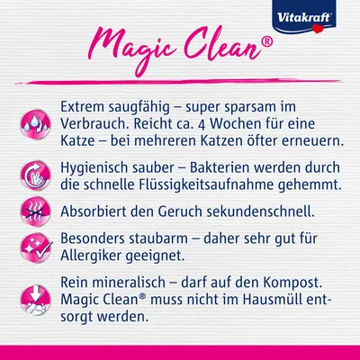 Litière de silice Vitakraft Magic Clean pour chat