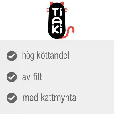 Tiaki. hög köttandel, av filt, med kattmynta