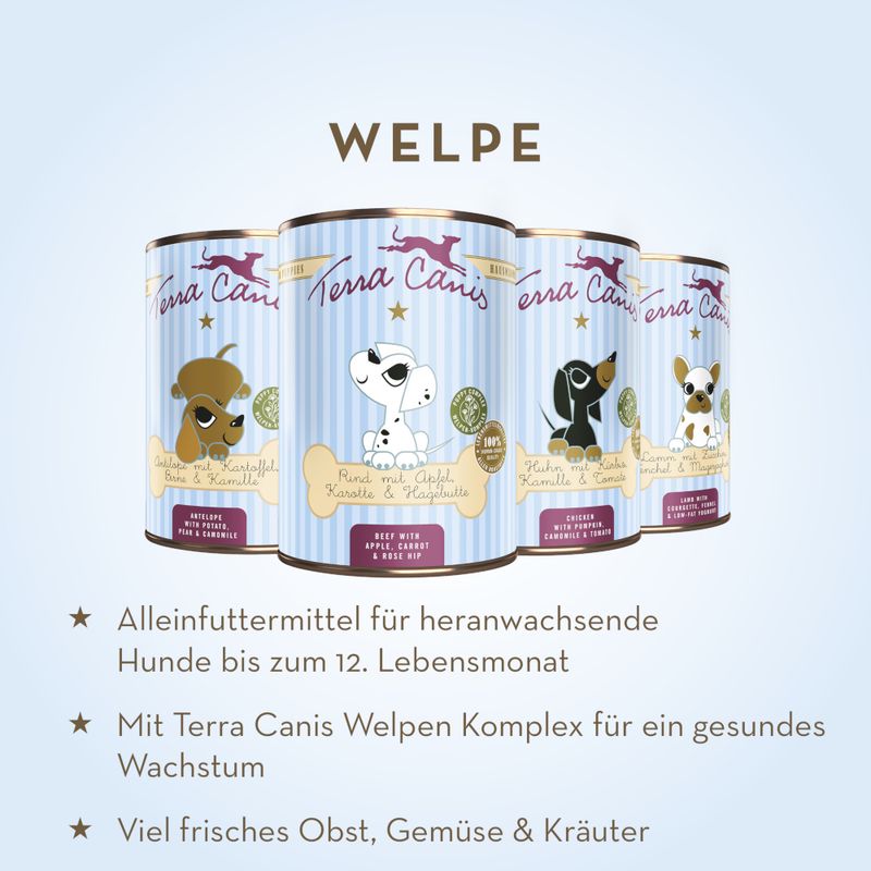 Terra Canis 6 x 800 g Menu pour chiot