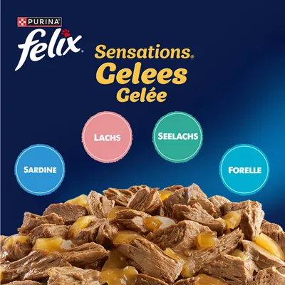 Felix "Sensations" 48 x 85 g - sélection au poisson en gelée Felix "Sensations" 48 x 85 g - sélection au poisson en gelée
