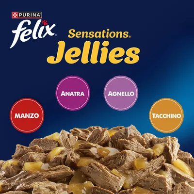 Felix "Sensations" Buste 24 x 85 g - Varietà di carne in salsa Felix "Sensations" Buste 24 x 85 g - Varietà di carne in salsa