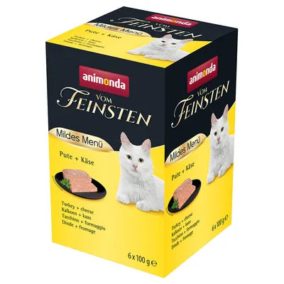 Animonda Vom Feinsten Mildes Menü turkey + cheese, 6 x 100 g. Wet food for cats.