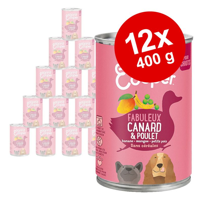Lot Edgard & Cooper Puppy sans céréales 12 x 400 g pour chien