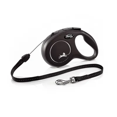 Laisse-cordon flexi New Classic S (8 m), noir pour chien