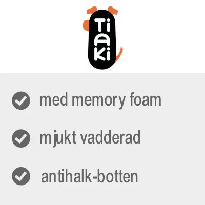 Tiaki. med memory foam, mjukt vadderad, antihalk-botten