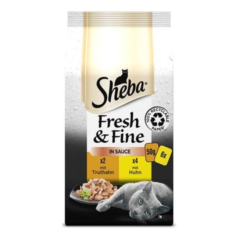 Multipack Sheba Fresh & Fijne vershoudzakjes 6 x 50 g