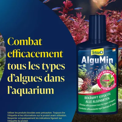Tetra AlguMin lutte efficacement contre toutes les sortes d’algues dans l’aquarium. Libération & diffusion rapides. Lire l’étiquette et les informations sur le produit avant utilisation. Tetra AlguMin lutte efficacement contre toutes les sortes d’algues dans l’aquarium. Libération & diffusion rapides. Lire l’étiquette et les informations sur le produit avant utilisation.