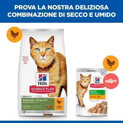 Hill's Science Plan Senior Vitality Mature Adult 7+ Pollo & Riso
