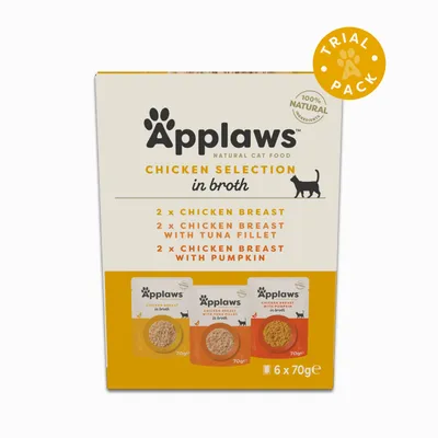 Applaws Adult Cat Pouches with Broth Trial Pack 6 x 70g