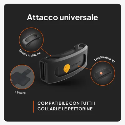Weenect Localizzatore XT con custodia in silicone e chiusura in velcro, fissaggio universale, compatibile con tutti i collari e le pettorine. Weenect Localizzatore XT con custodia in silicone e chiusura in velcro, fissaggio universale, compatibile con tutti i collari e le pettorine.