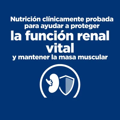 Nutrición clínicamente probada para ayudar a proteger la función renal vital y mantener la masa muscular.