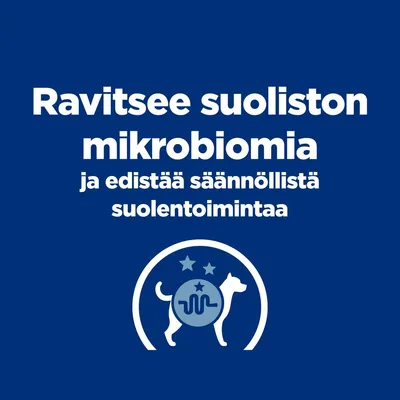 Ravitsee suoliston mikrobiomia ja edistää säännöllistä suolentoimintaa