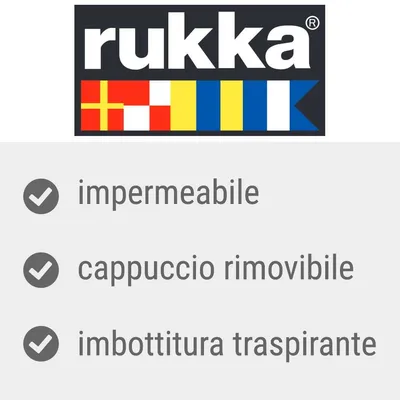 rukka impermeabile, cappuccio rimovibile, imbottitura traspirante