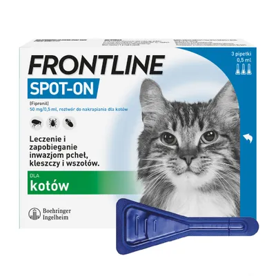 Frontline Spot-on dla kotów - 3 pipety x 0,5 ml