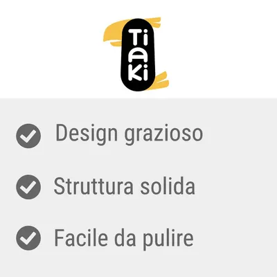 Tiaki. Design grazioso, struttura solida, facile da pulire.