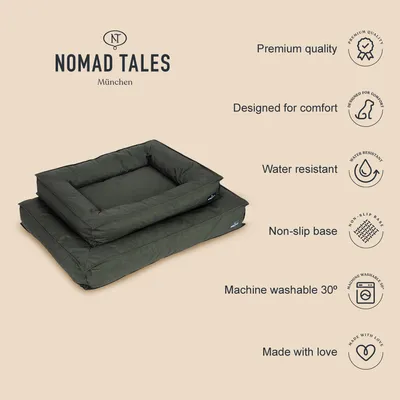 Nomad Tales München. Premiumqualität, komfortables Design, wasserabweisend, rutschfester Boden, maschinenwaschbar bei 30 Grad, hergestellt mit Liebe.