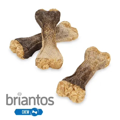 Briantos Kauknochen aus Fischhaut, natürliche Hundesnacks.