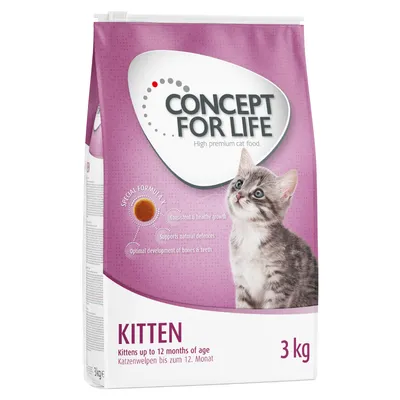 Concept for Life Kitten Trockenfutter, 3 kg. Für Katzenwelpen bis zu 12 Monaten. Unterstützt Wachstum, natürliche Abwehrkräfte und Knochen- sowie Zahnentwicklung.